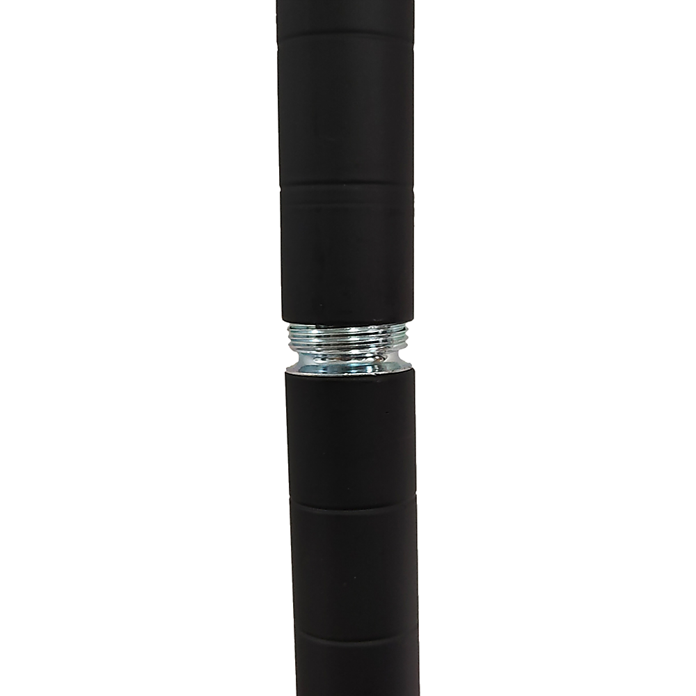 Black steel leg with threaded connection joint and top collar