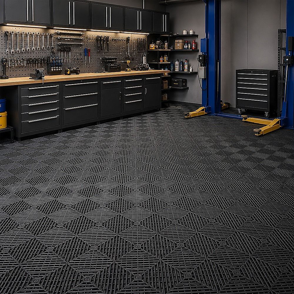 Vented Garage Floor Tiles | Snow Water Drainage | 30x30cm Bedworld