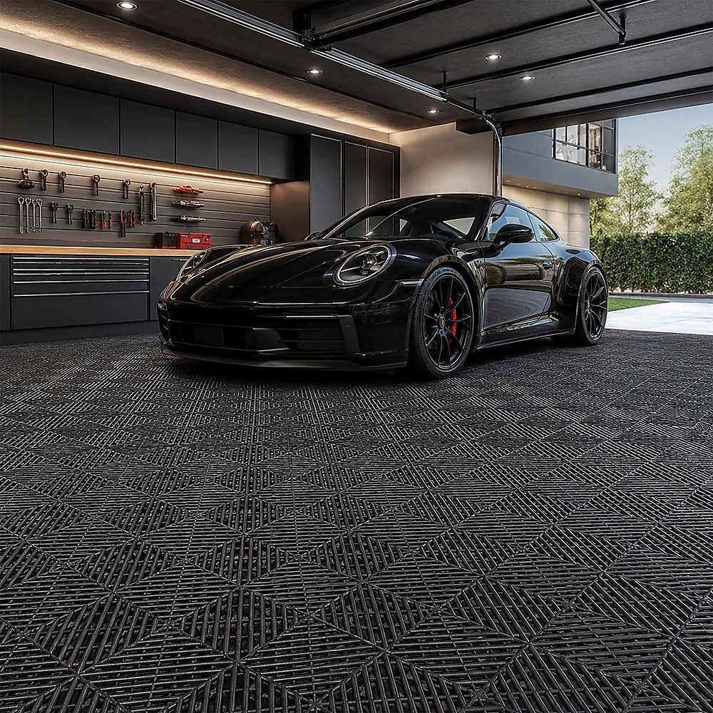 Vented Garage Floor Tiles | Snow Water Drainage | 30x30cm Bedworld