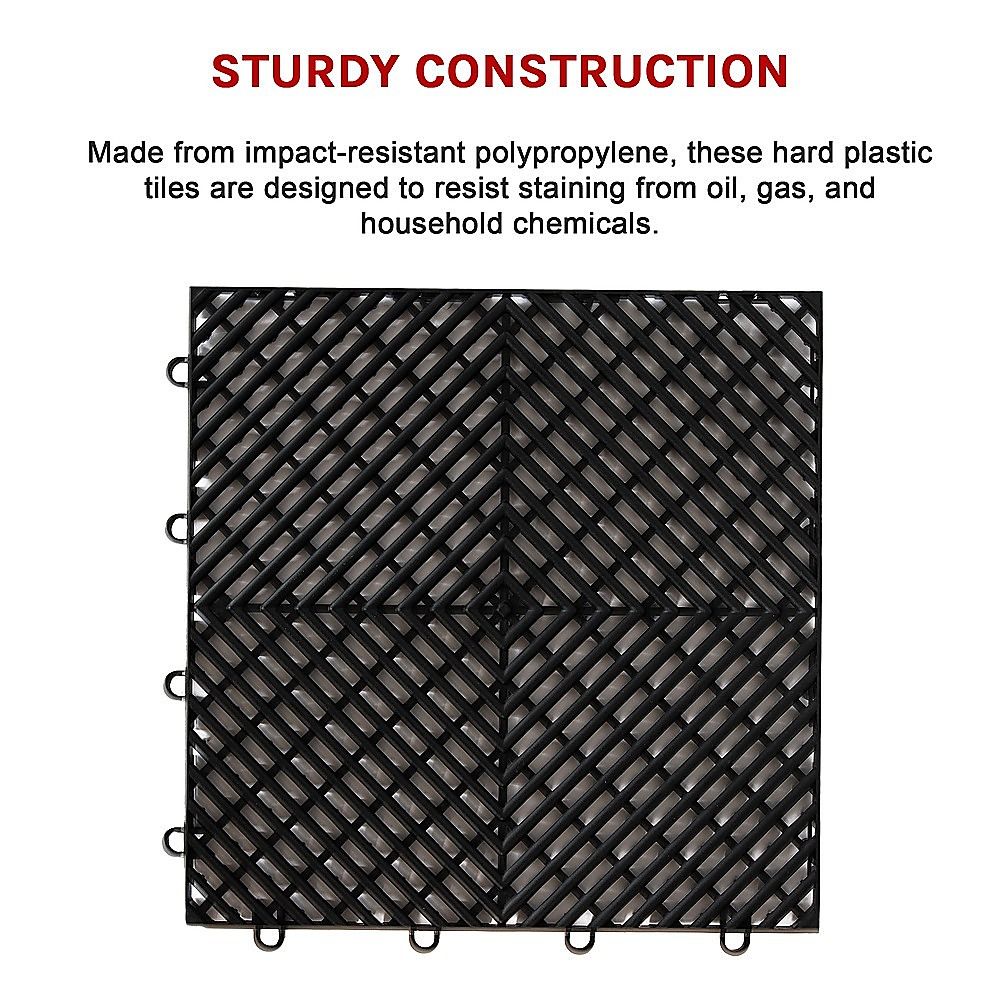 Vented Garage Floor Tiles | Snow Water Drainage | 30x30cm Bedworld