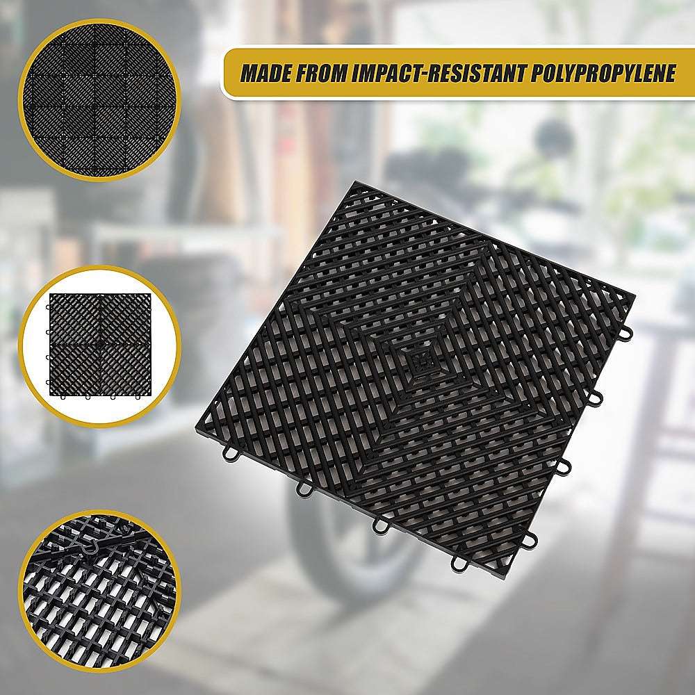 Vented Garage Floor Tiles | Snow Water Drainage | 30x30cm