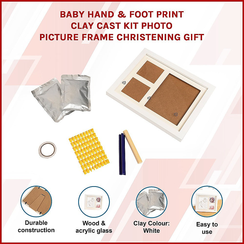 Clay cast kit with white photo frame, aluminum clay sheets, tools and ring