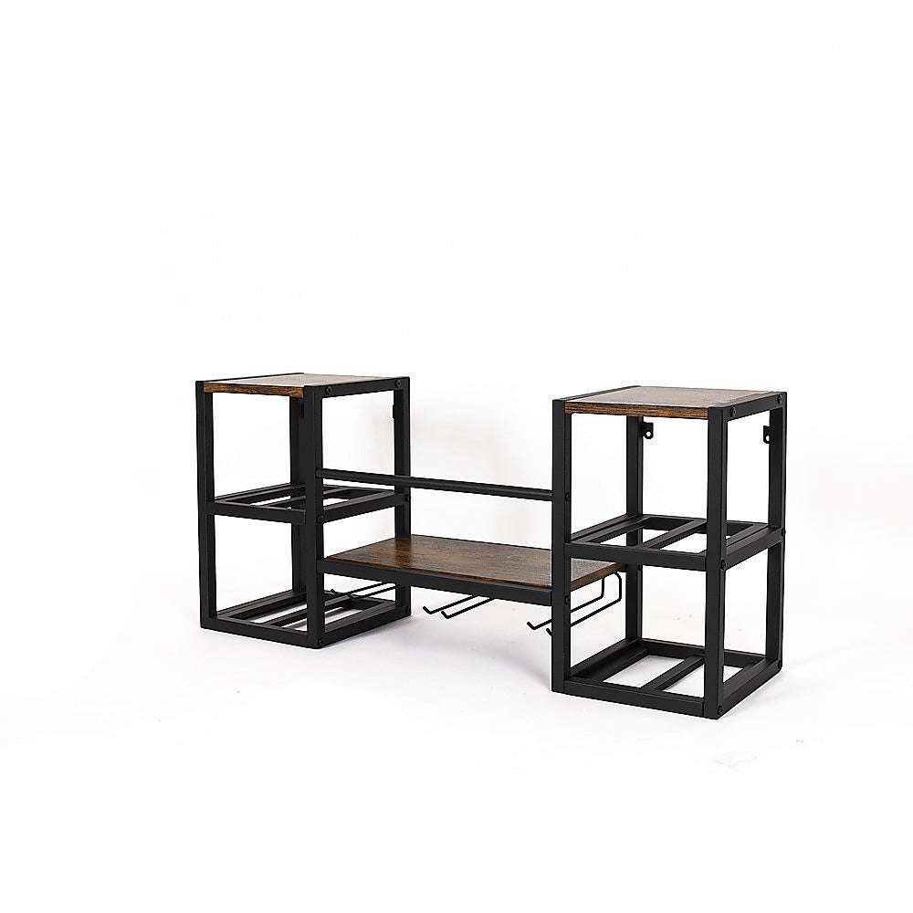 Wall Mounted Wine Rack 3 Stem Glass Holder Storage Organiser