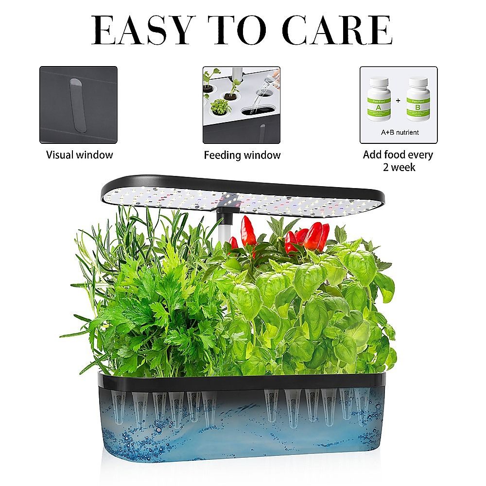 Hydroponics Growing System Indoor Germination Kit 12 Pods Home Gardening LED Bedworld