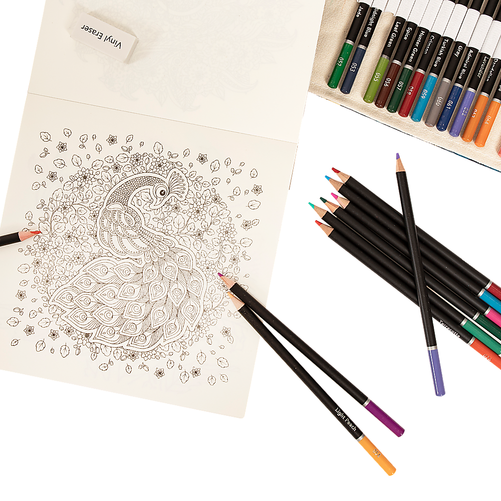 Coloured Pencils Colouring Artist Sketching Drawing for Kids Adults Bedworld