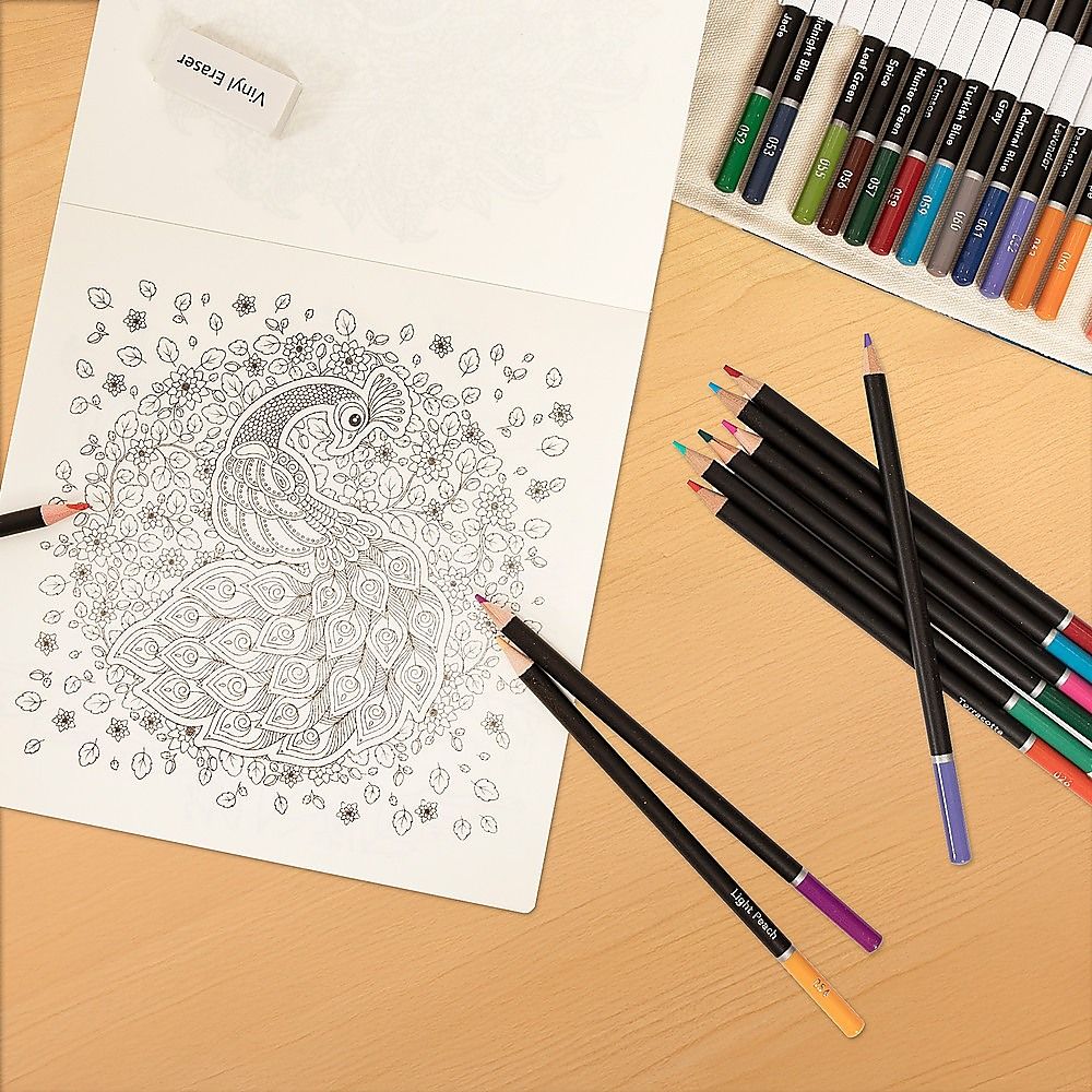 Coloured Pencils Colouring Artist Sketching Drawing for Kids Adults Bedworld
