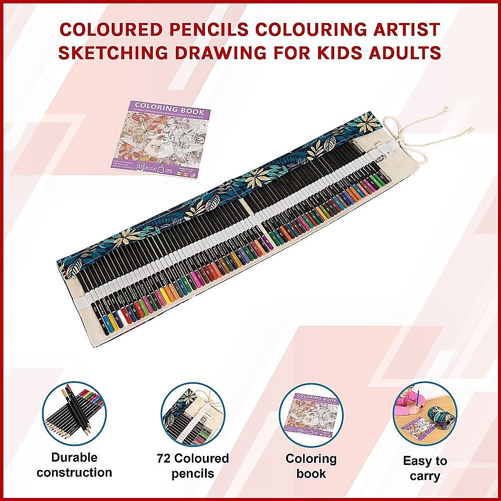 Coloured Pencils Colouring Artist Sketching Drawing for Kids Adults Bedworld
