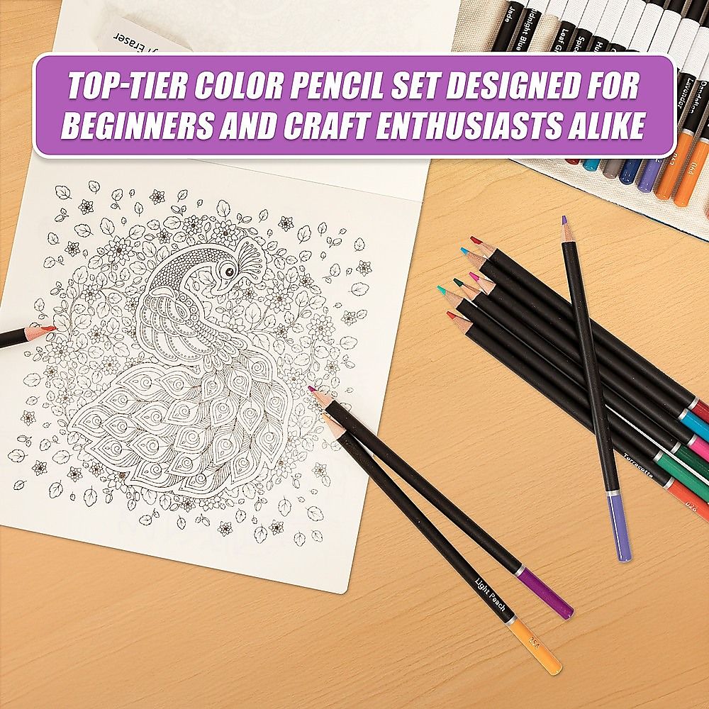 Coloured Pencils Colouring Artist Sketching Drawing for Kids Adults Bedworld