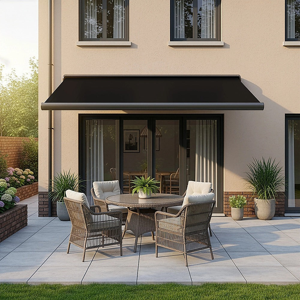 4.0m x 3.0m Retractable Folding Arm Awning Heavy Duty Full Cassette Motorised