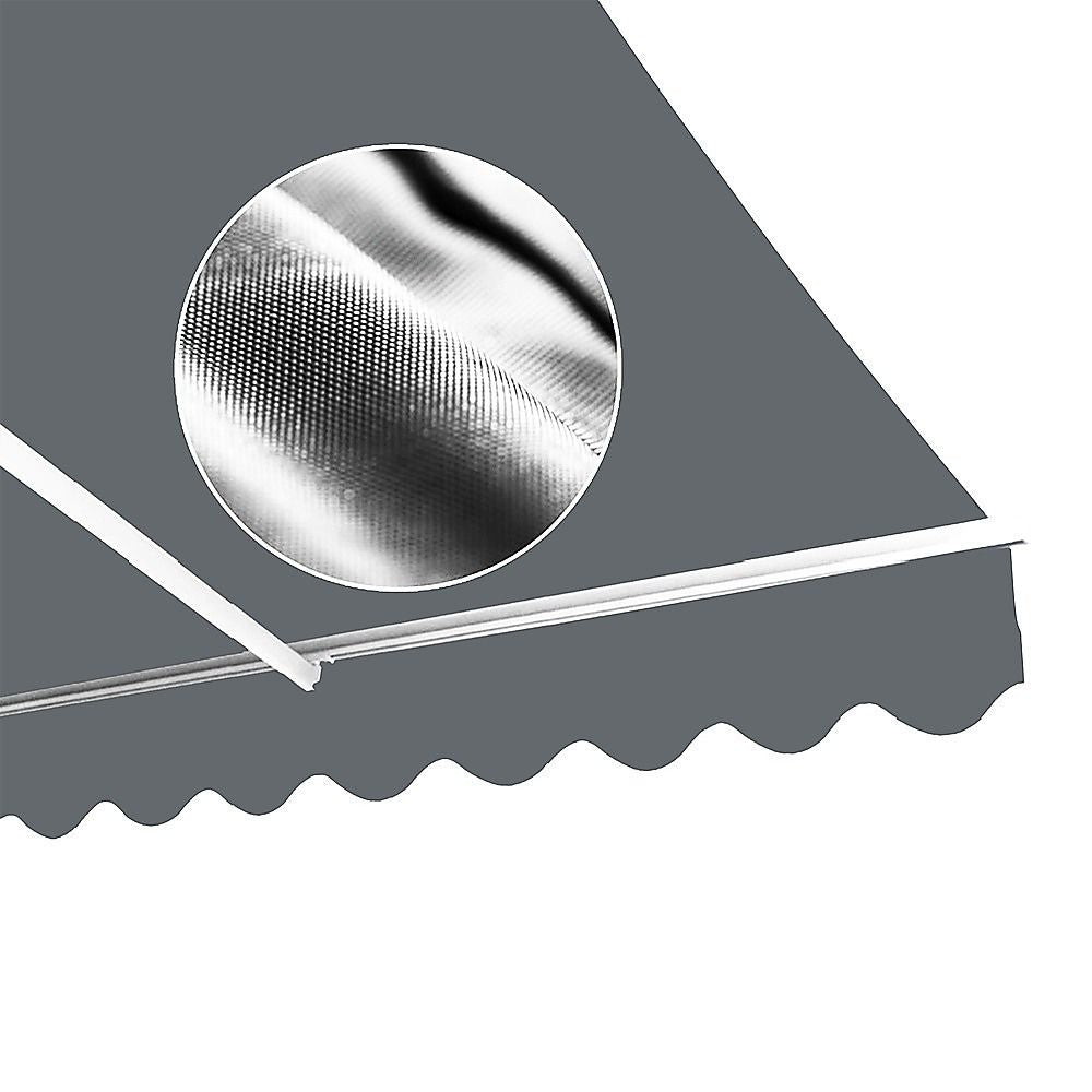 Outdoor Folding Arm Awning Retractable Sunshade Canopy Grey 3.0m x 2.5m