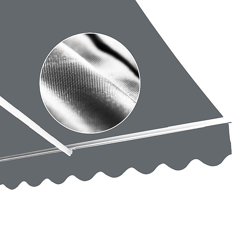 Motorised Outdoor Folding Arm Awning Retractable Sunshade Canopy Grey 4.0m x 2.5m