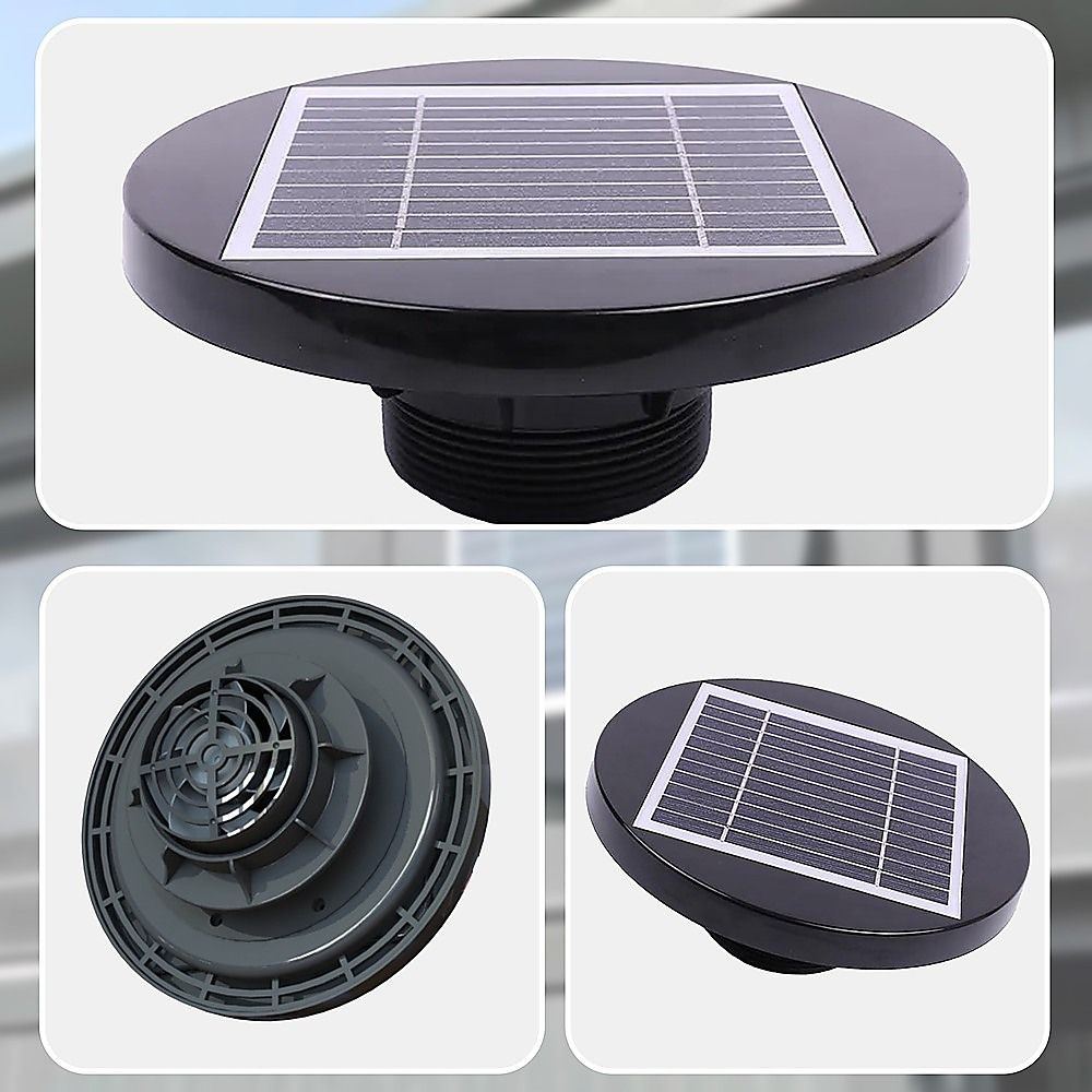Solar Powered Roof Fan Ventilator Loft Vent for Boat RV Greenhouse Shed Caravan Bedworld