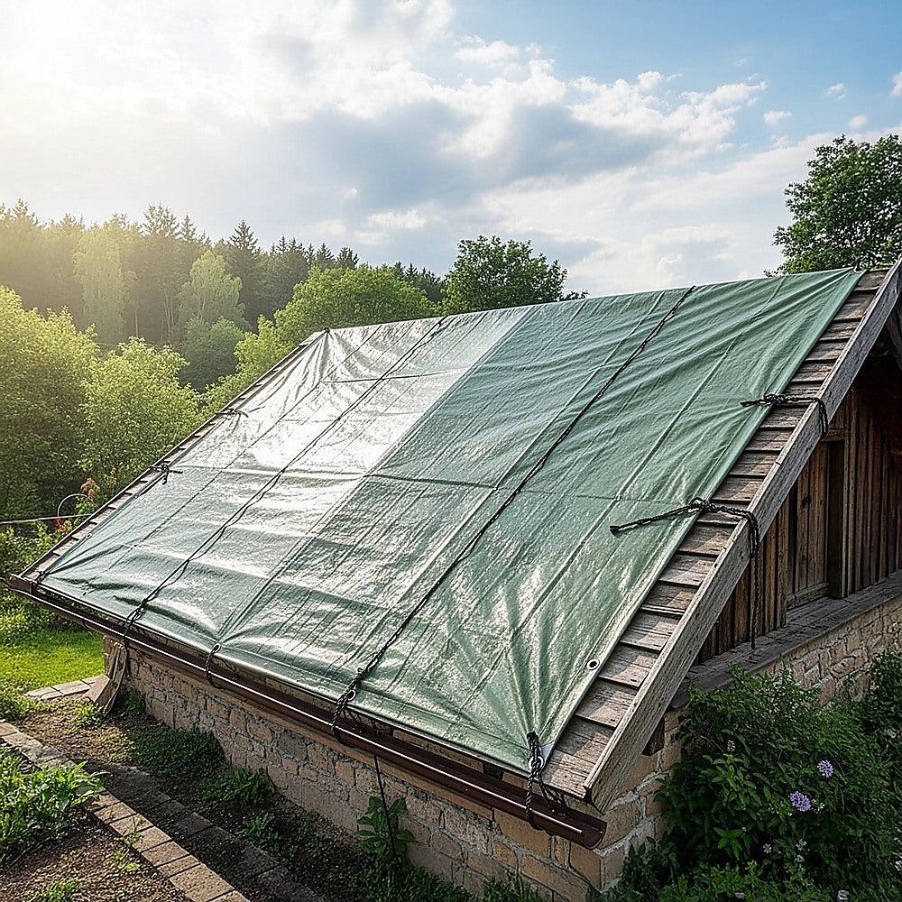 3x4M Army Heavy Duty Waterproof Canvas Tarp Tarpaulin Sun Blocked Dustproof