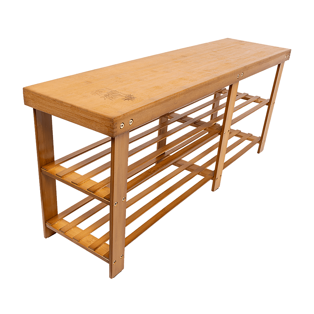 Bamboo Shoe Rack Wooden Bench Storage Organiser Cabinet Holder Stool