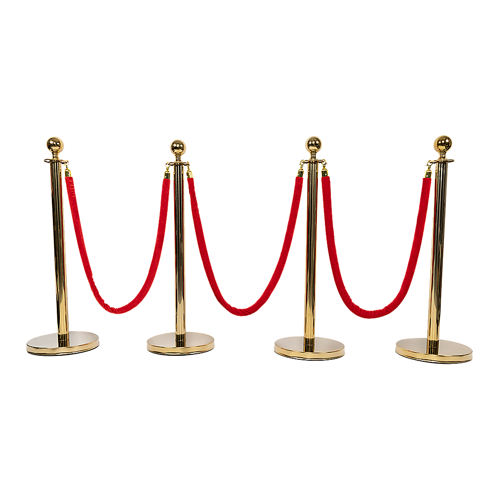 4 x Queue Barriers + 3 Ropes Exhibition Crowd Control Bollards Bedworld