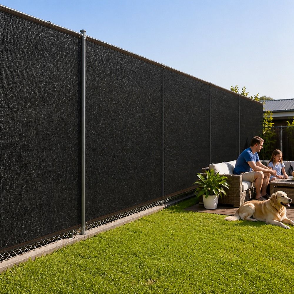 Fence Privacy Screen – 15mx2m Black HDPE Mesh Windscreen Bedworld