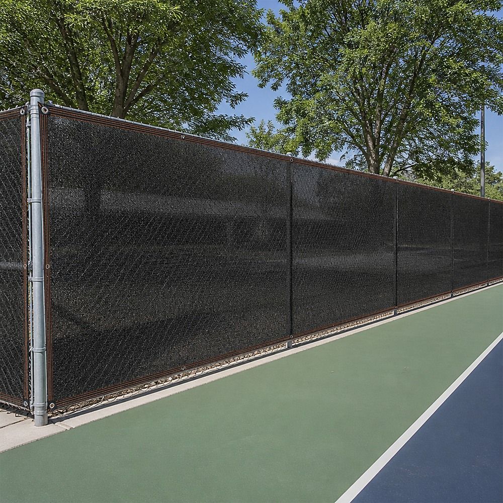 Fence Privacy Screen – 15mx2m Black HDPE Mesh Windscreen Bedworld