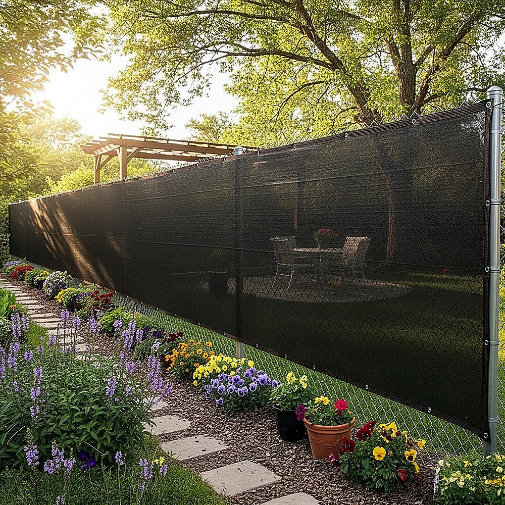 15m x 2m Fence Windscreen Privacy Screen Shade Cover Black Fabric Mesh Garden