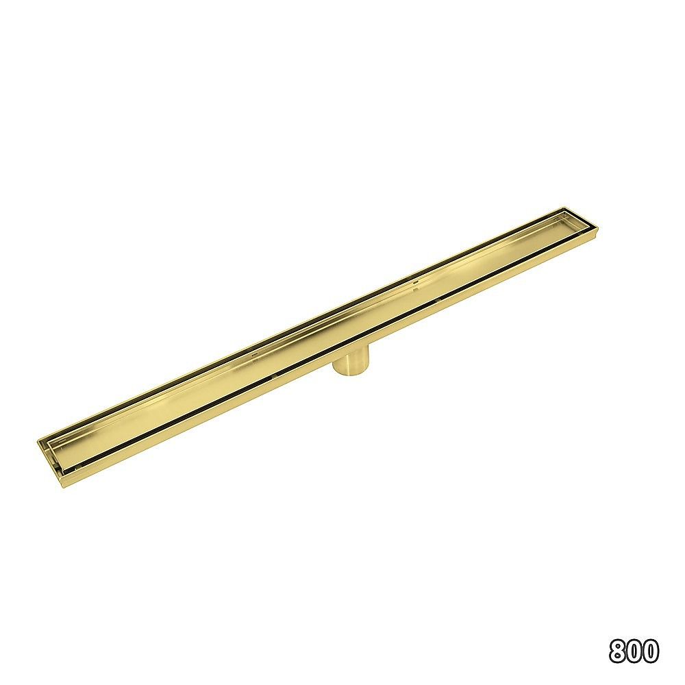 Tile Insert Shower Grate – 80cm Brass Drain with Centre Outlet Bedworld