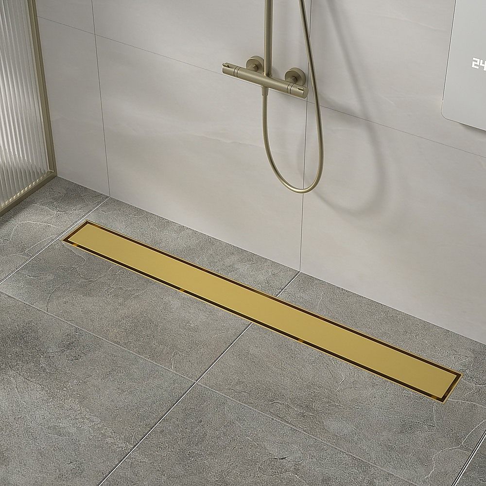 Tile Insert Shower Grate – 100cm Brass Drain with Centre Outlet Bedworld
