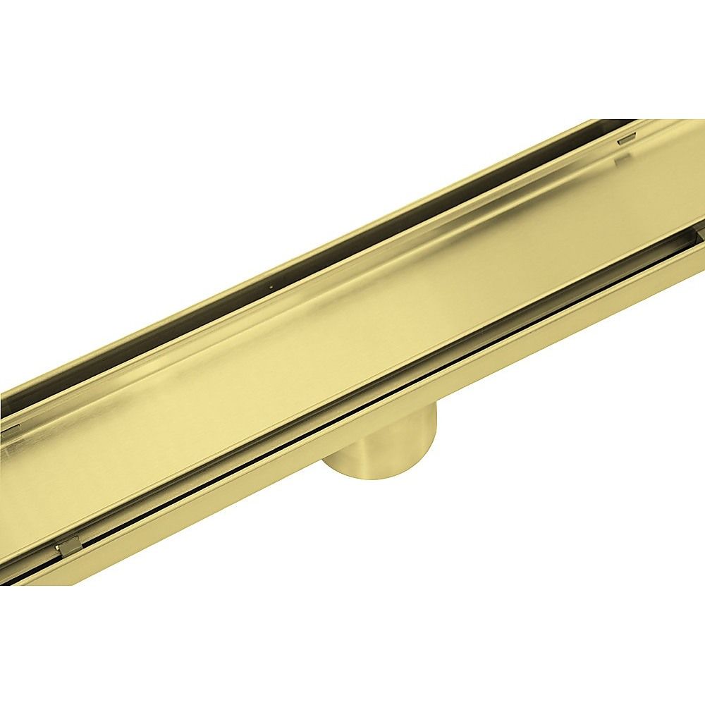 Tile Insert Shower Grate – 100cm Brass Drain with Centre Outlet Bedworld