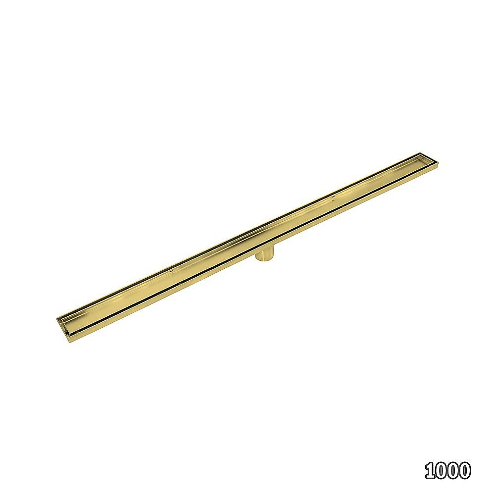 Tile Insert Shower Grate – 100cm Brass Drain with Centre Outlet Bedworld
