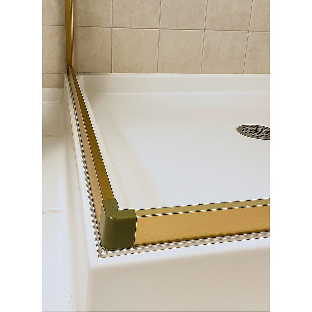 Adjustable 900x1000mm Double Sliding Door Glass Shower Screen in Gold