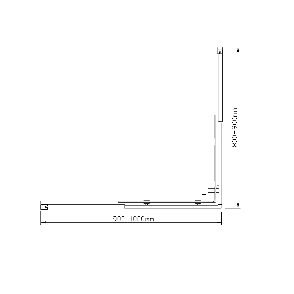 Adjustable 1000x900mm Double Sliding Door Glass Shower Screen in Gold