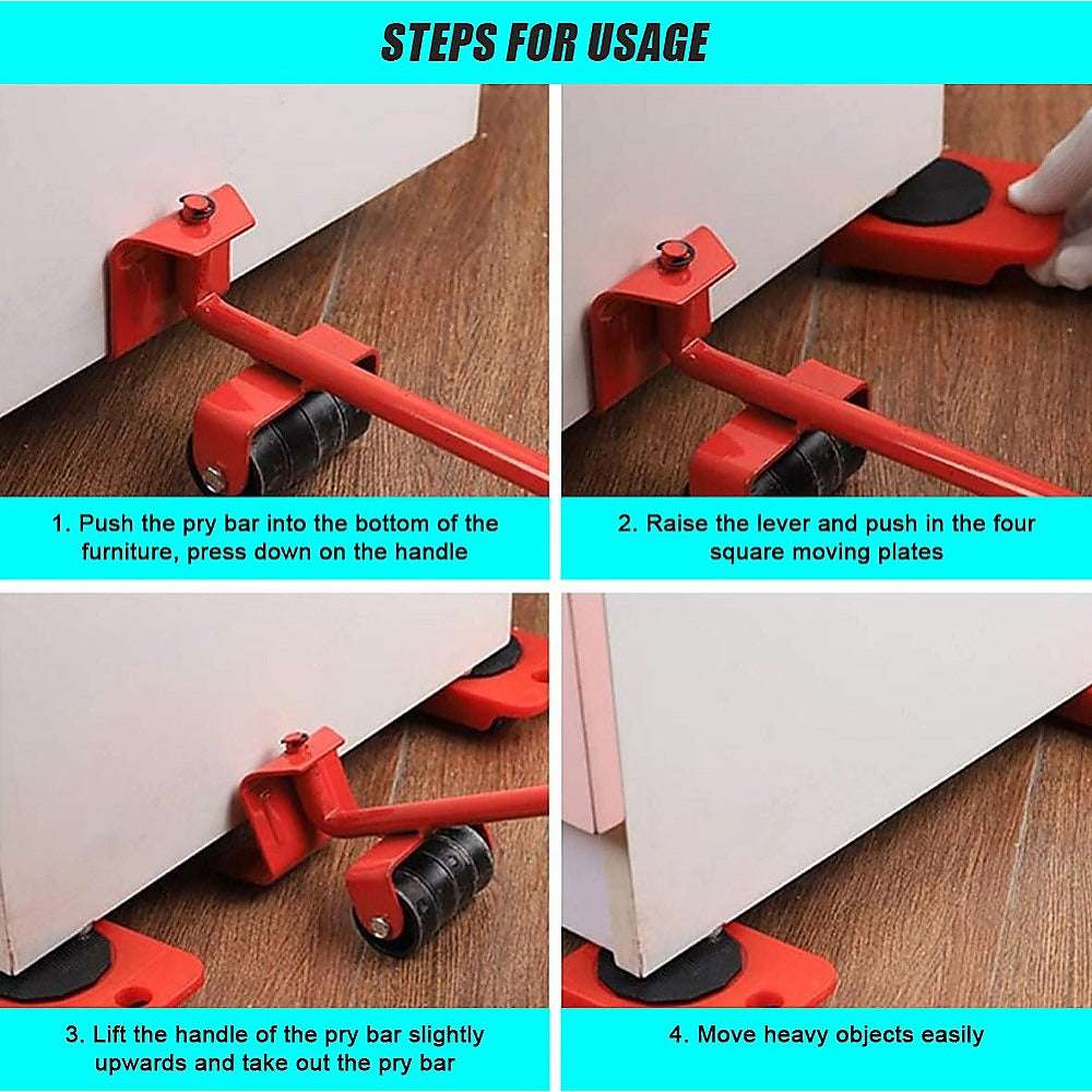 4 X All-purpose Dolly Plastic Heavy Duty Furniture Mover Slider Set