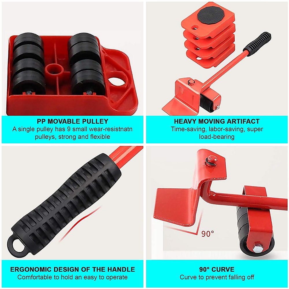 4 X All-purpose Dolly Plastic Heavy Duty Furniture Mover Slider Set