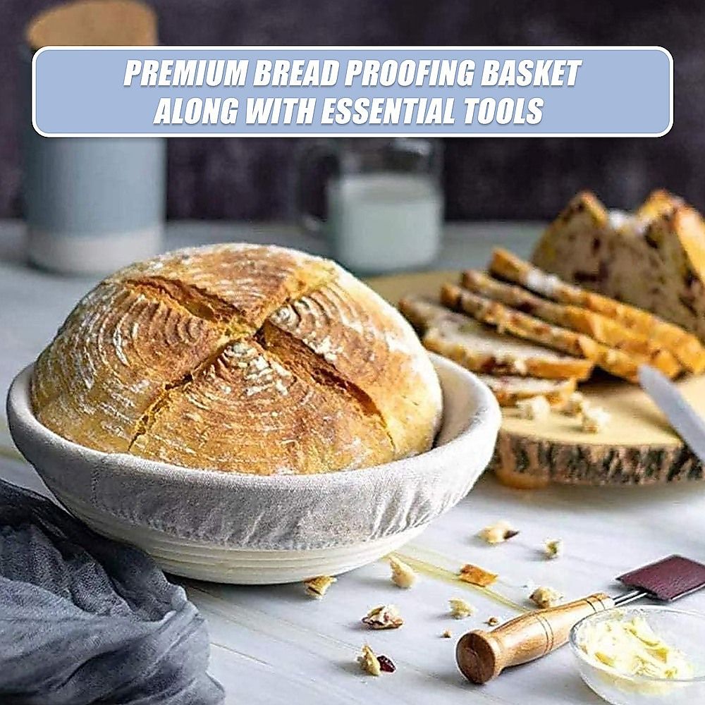 2 x 9" Sourdough Bread Proofing Set Bread Making Kit Round Bowls Bedworld