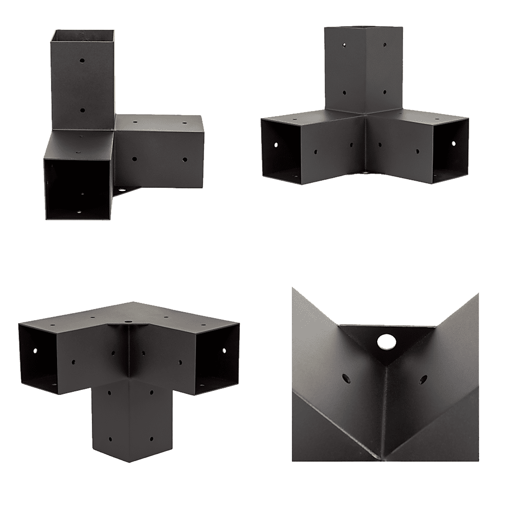 Roof Pergola Gazebo Shed Matte Black Steel Brackets DIY Kits