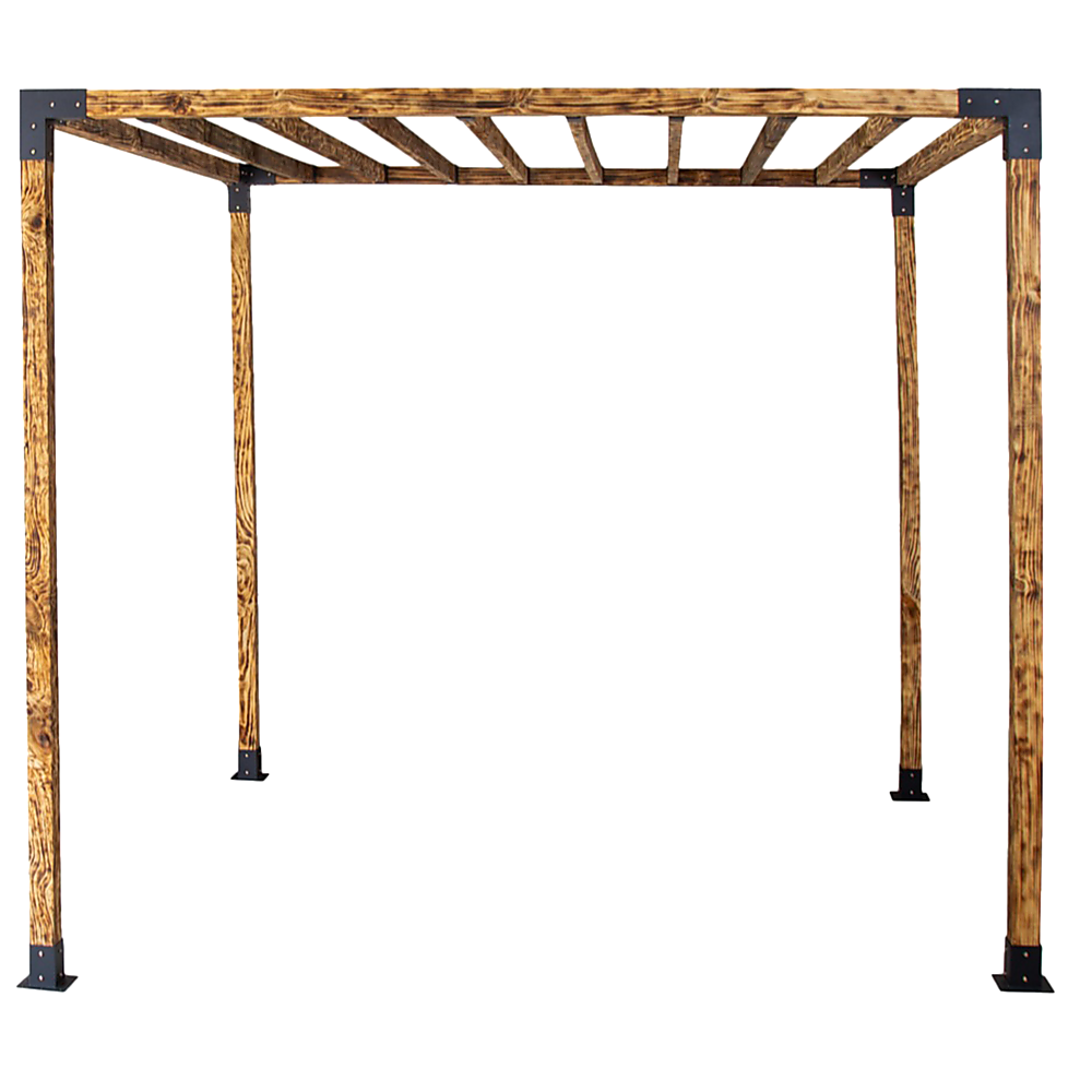 Roof Pergola Gazebo Shed Matte Black Steel Brackets DIY Kits Bedworld