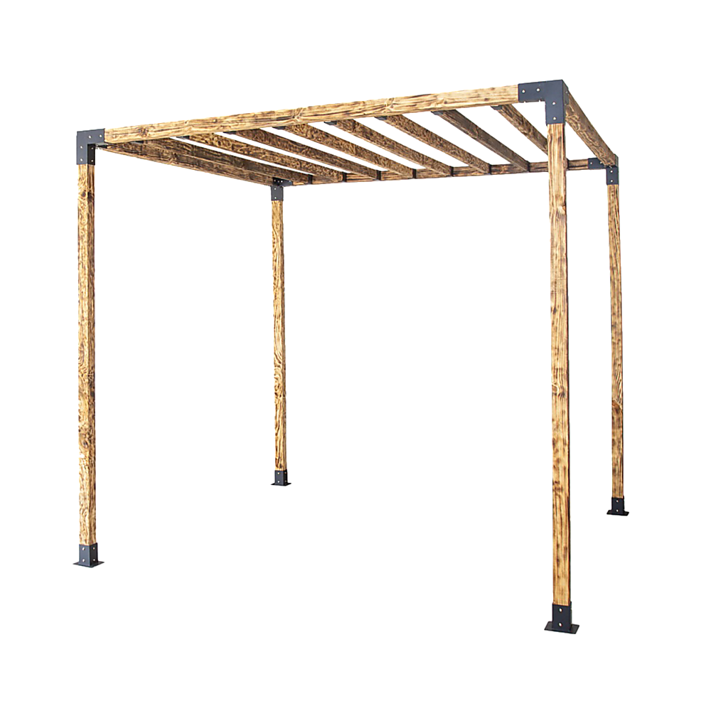 Roof Pergola Gazebo Shed Matte Black Steel Brackets DIY Kits Bedworld