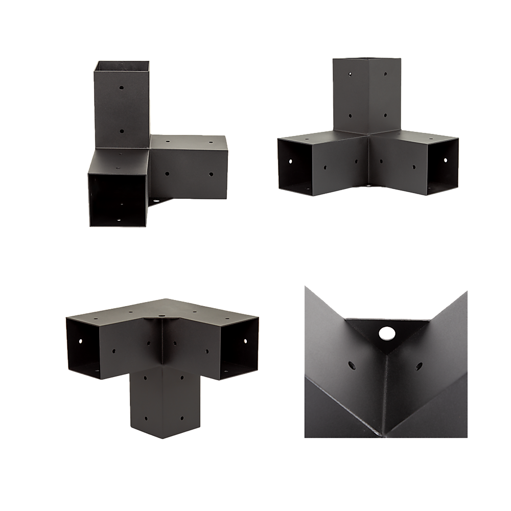 Roof Pergola Gazebo Shed Matte Black Steel Brackets DIY Kits Bedworld