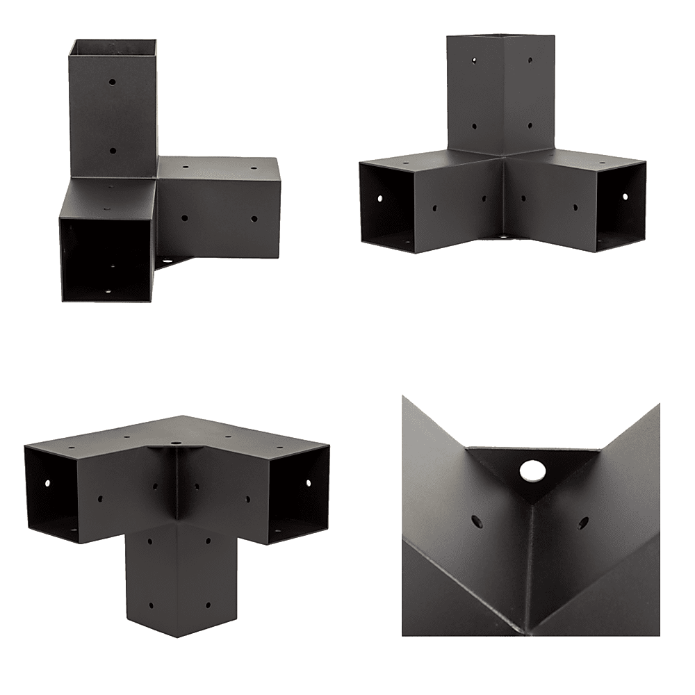 Roof Pergola Gazebo Shed Matte Black Steel Brackets and Black Screen DIY Kits