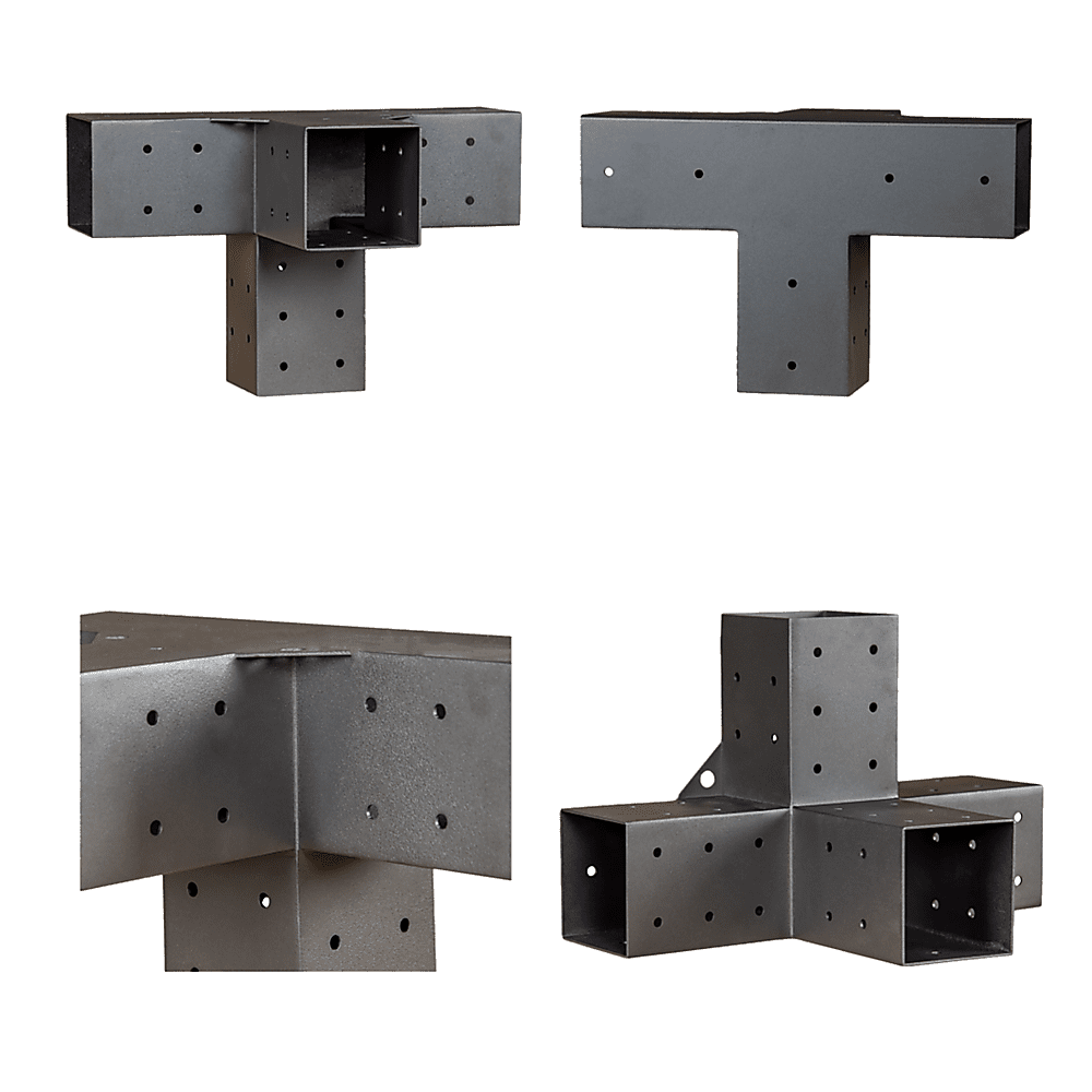 Roof Pergola Gazebo Shed Matte Black Steel Brackets and Black Screen DIY Kits