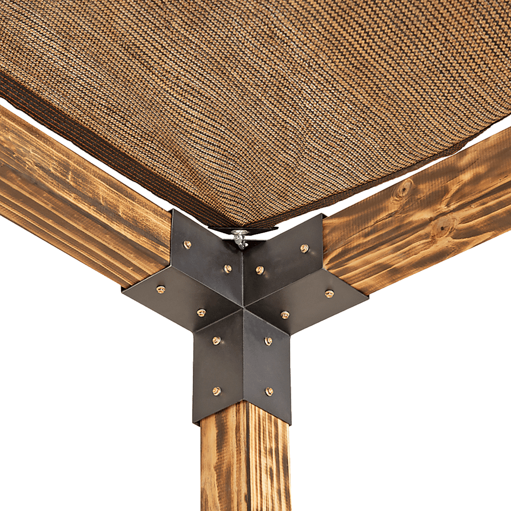 Roof Pergola Gazebo Shed Matte Black Steel Brackets and Coffee Screen DIY Kits