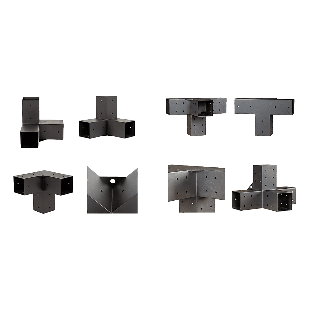 Roof Pergola Gazebo Shed Matte Black Steel Brackets and Black Screens DIY Kits