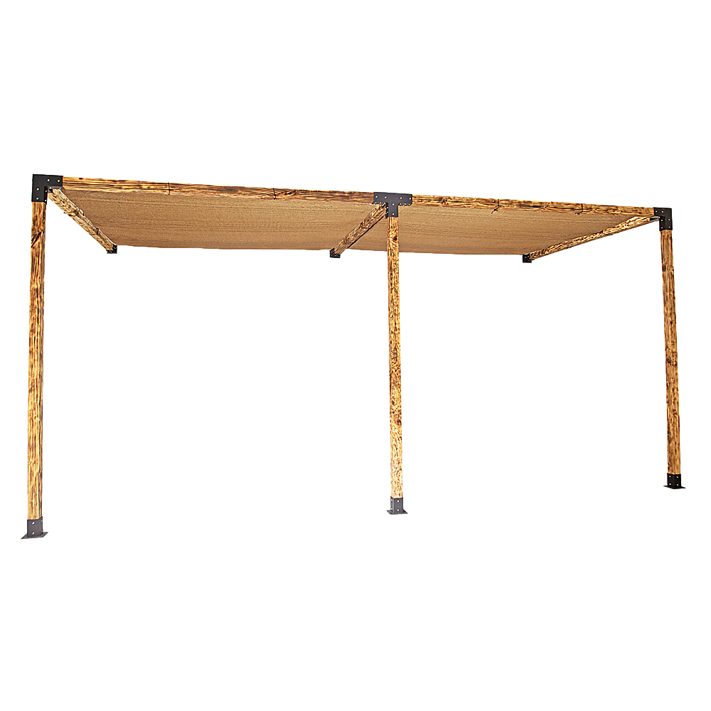 Roof Pergola Gazebo Shed Matte Black Steel Brackets and Coffee Screens DIY Kits Bedworld