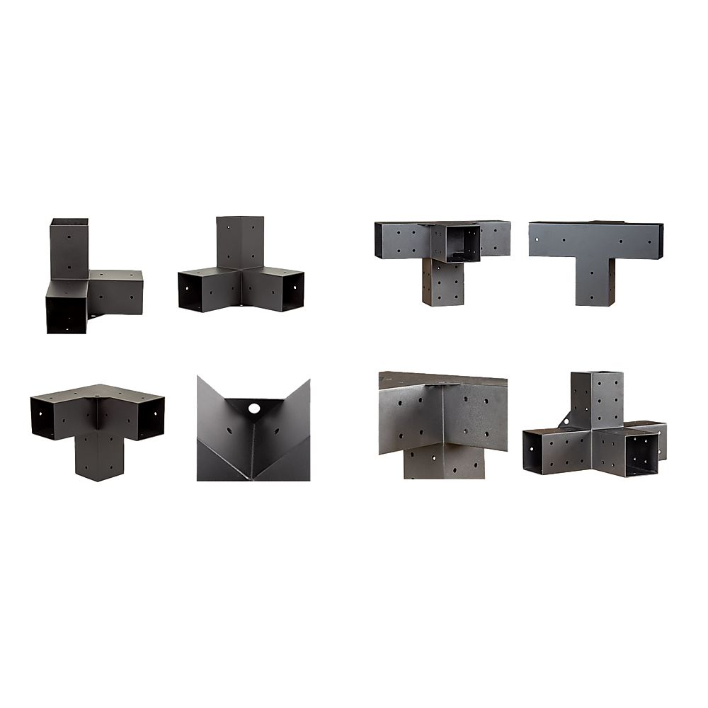 Roof Pergola Gazebo Shed Matte Black Steel Brackets and Coffee Screens DIY Kits Bedworld