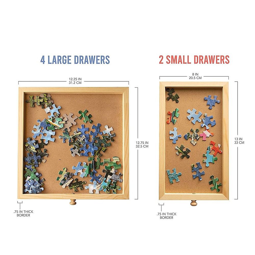 1500 Piece Rotating Wooden Jigsaw Puzzle Table 6 Drawers Board Bedworld