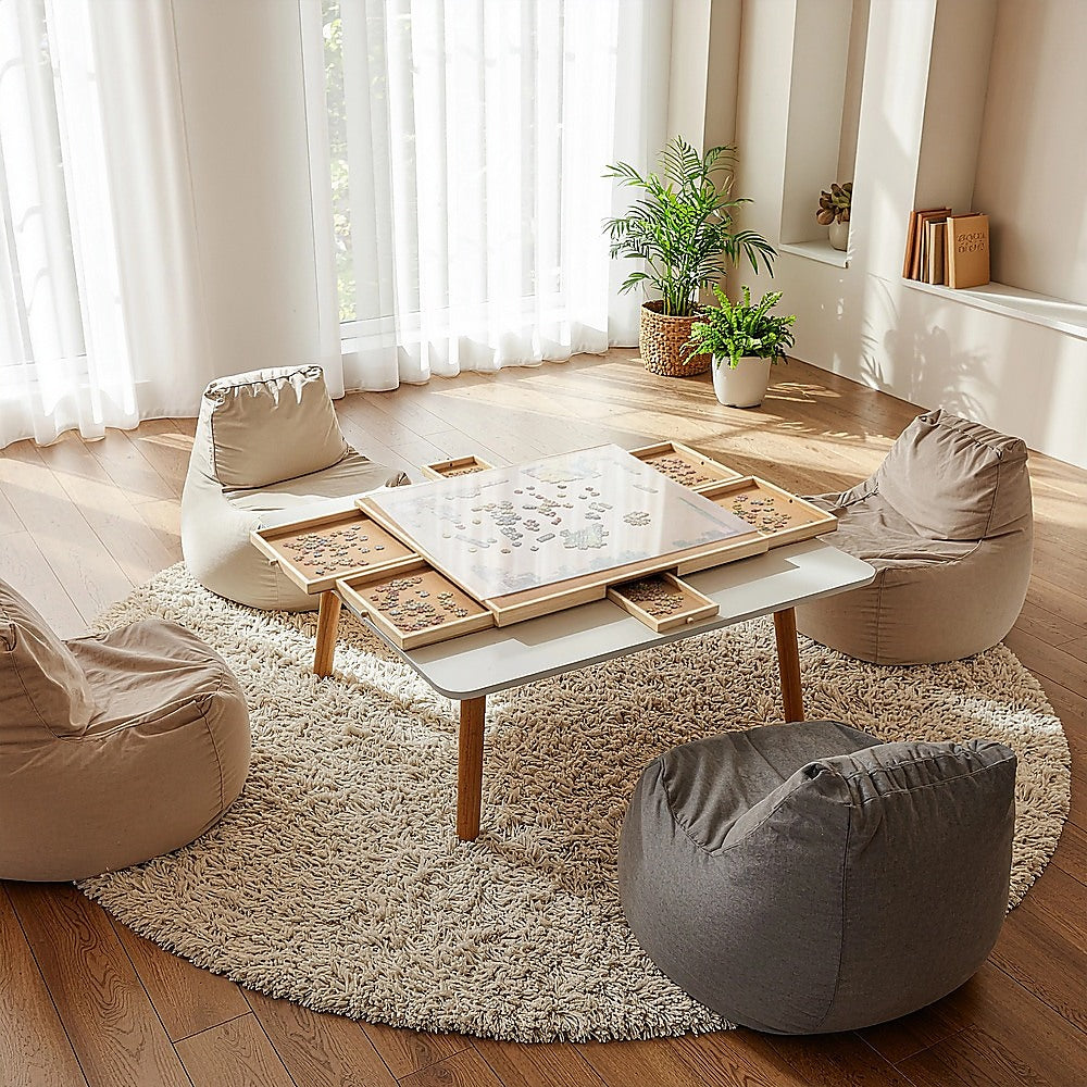 1500 Piece Rotating Wooden Jigsaw Puzzle Table 6 Drawers Board