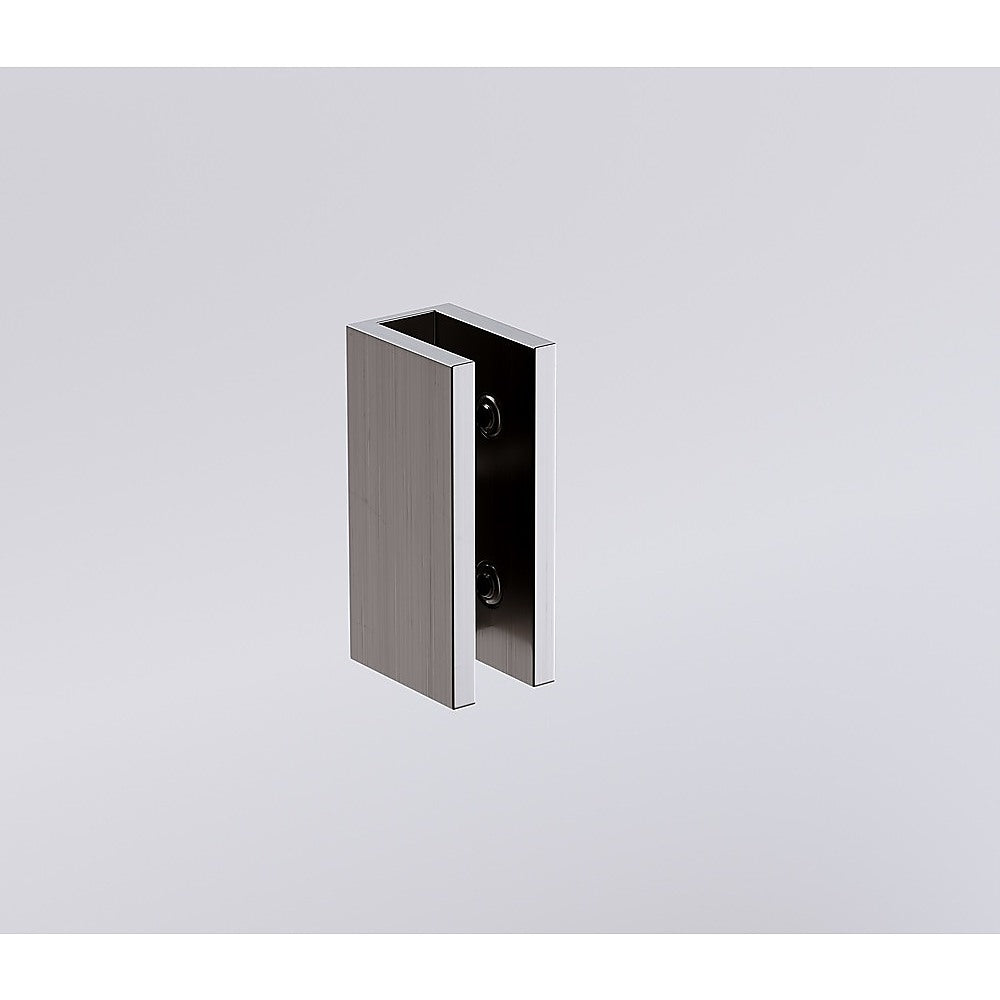 70cm Frameless Glass Bath Screen with Wall U-Bracket - Gunmetal