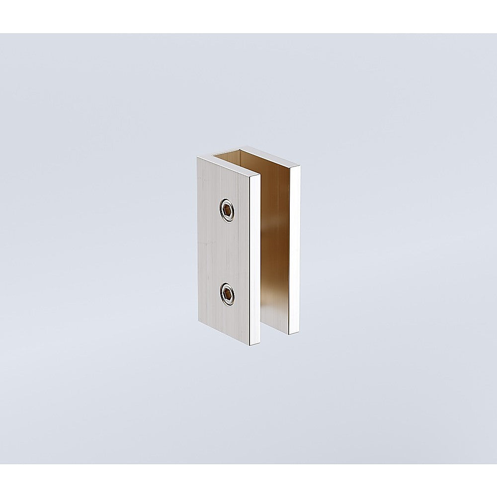 90cm Frameless Glass Bath Screen – Stainless Steel U-Brackets in Nickel