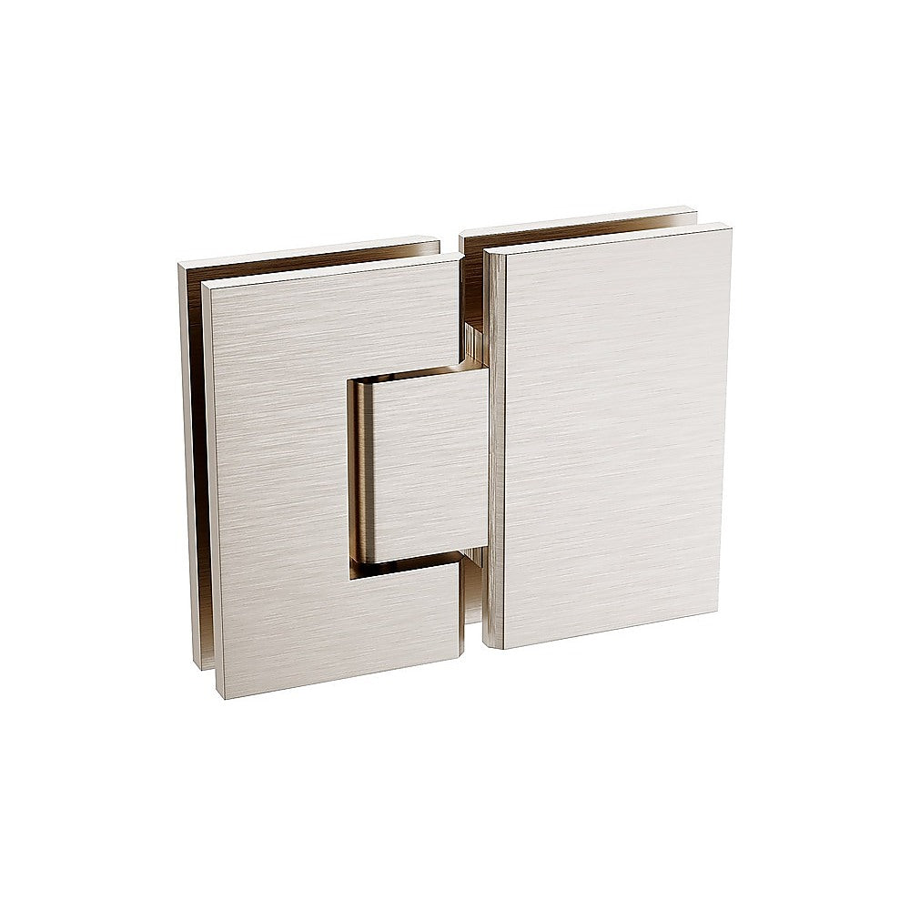 90cm Frameless Glass Bath Screen – Wall Channel with Stainless Steel Hinges in Nickel Finish