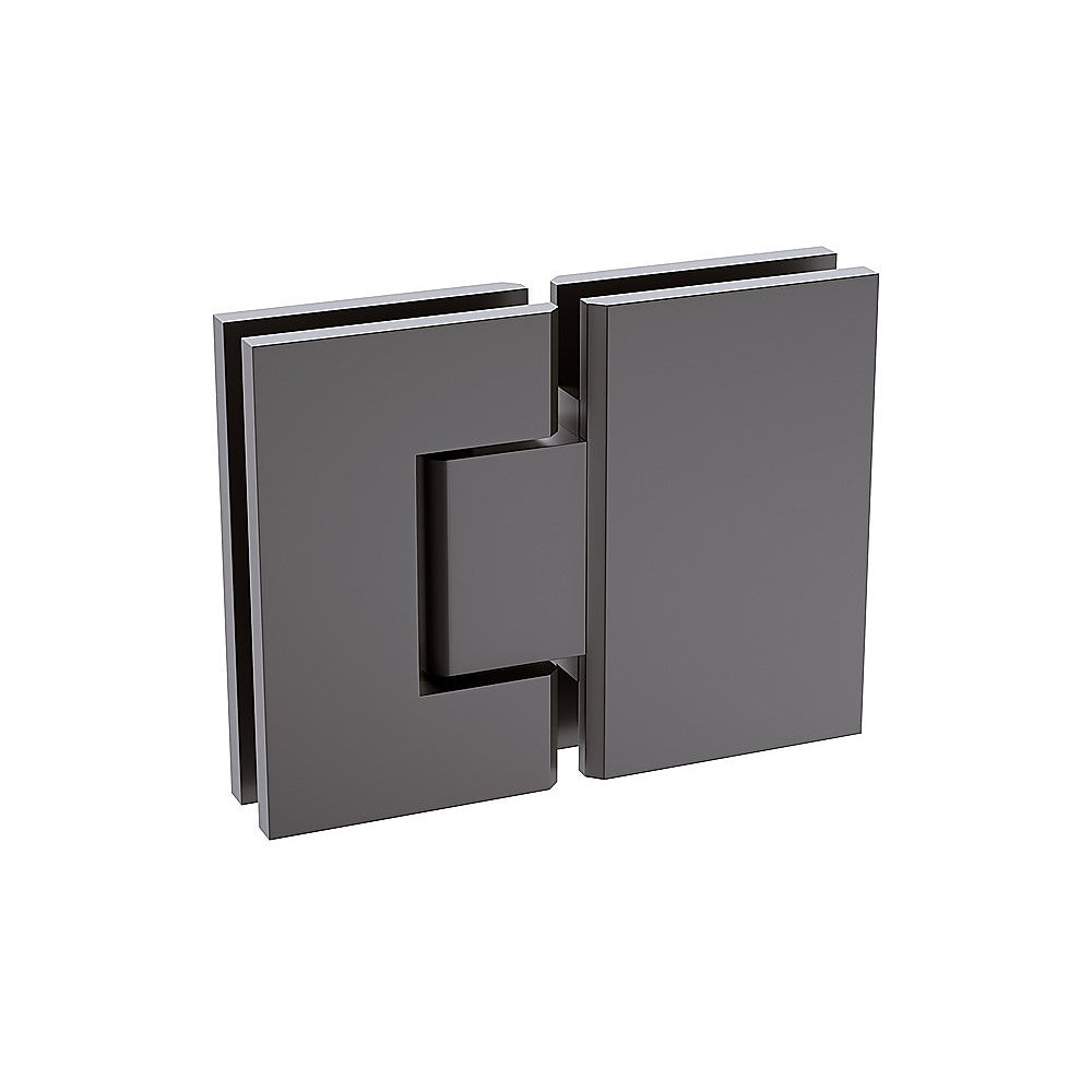 100cm Frameless Glass Bath Screen  Wall Channel with Stainless Steel Hinges in Gunmetal Finish