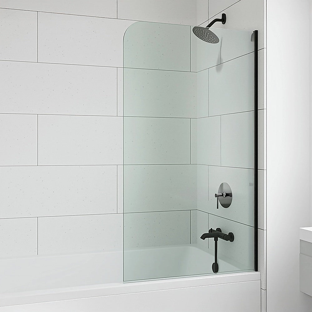 70cm Frameless Glass Bath Screen – Modern Wall Channel in Gunmetal for Stylish Bathroom Upgrade
