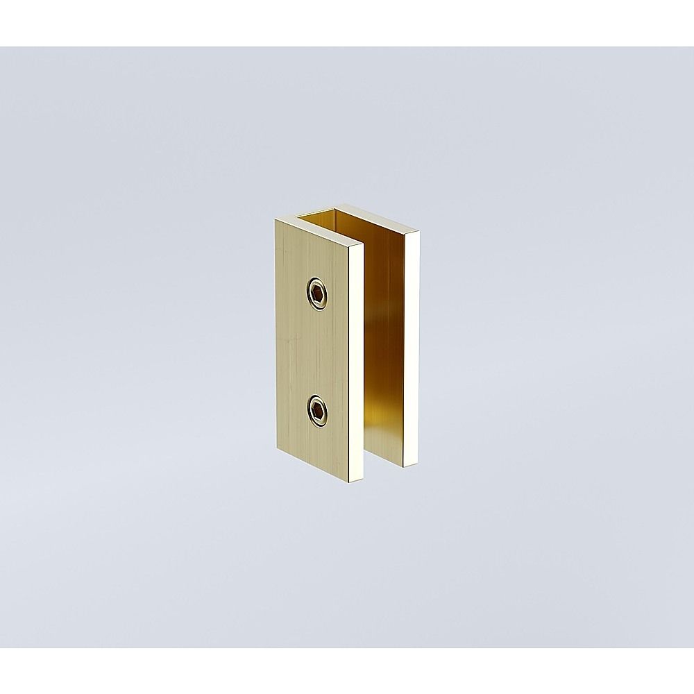 Gold hinge connector bracket with two fastening holes for frameless shower screen glass