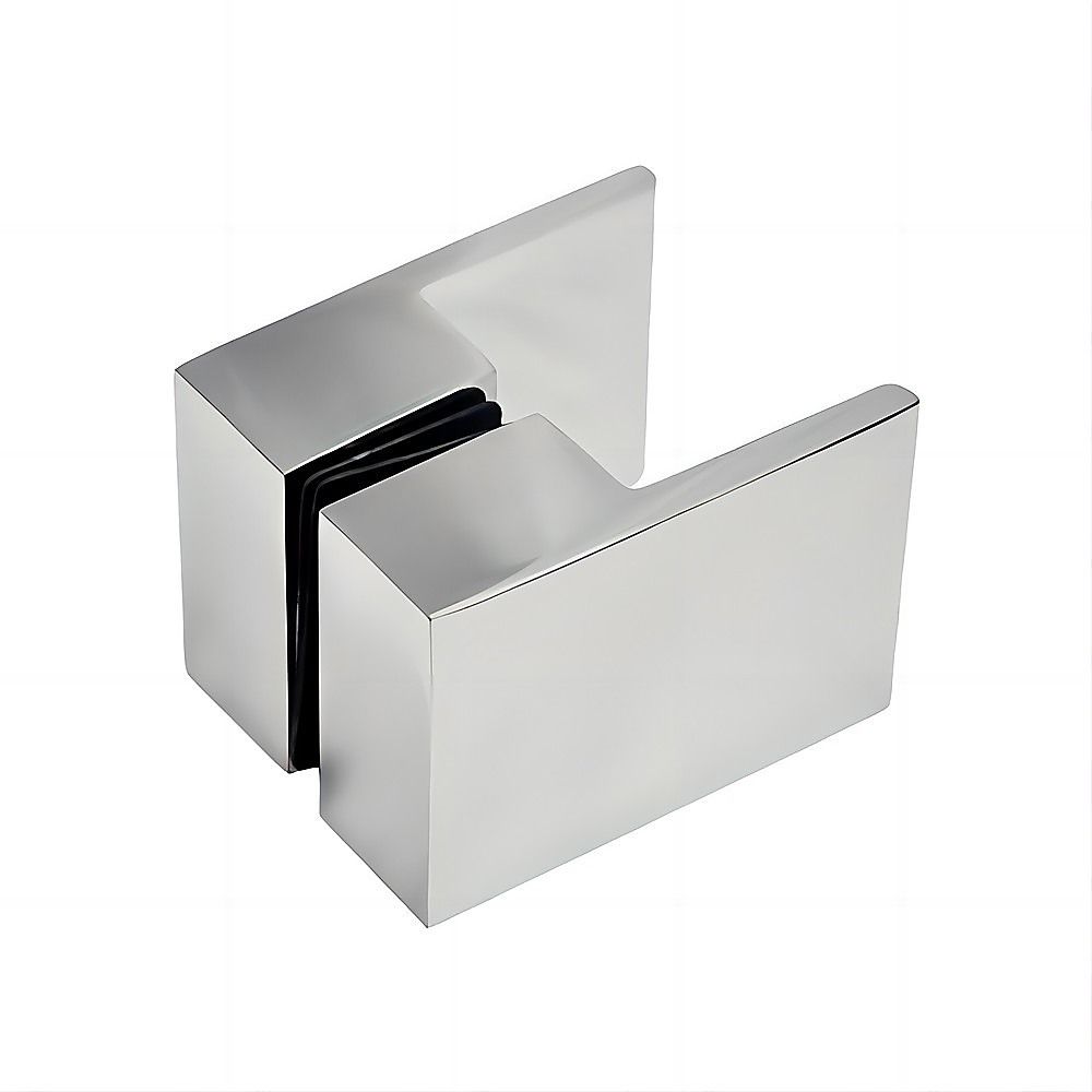 Square double-pull shower screen handle with stainless steel hinge brackets